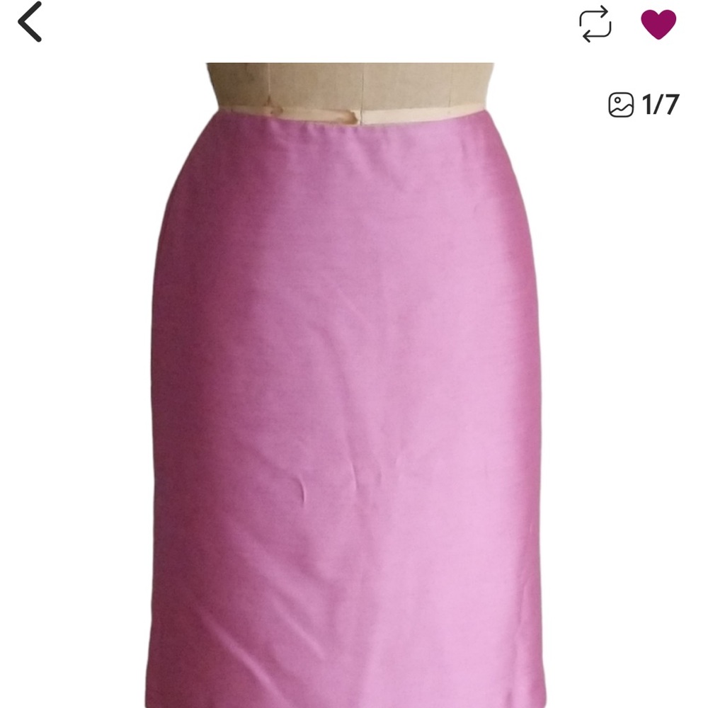 Albert Nipon Lilac Wool and Silk Pencil Skirt Size 8